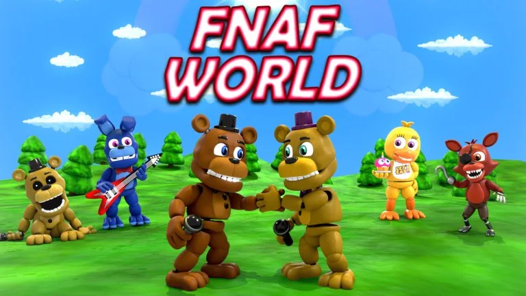 Official Roblox thumbnail for the Halloween Event FNaF World Multiplayer experience.